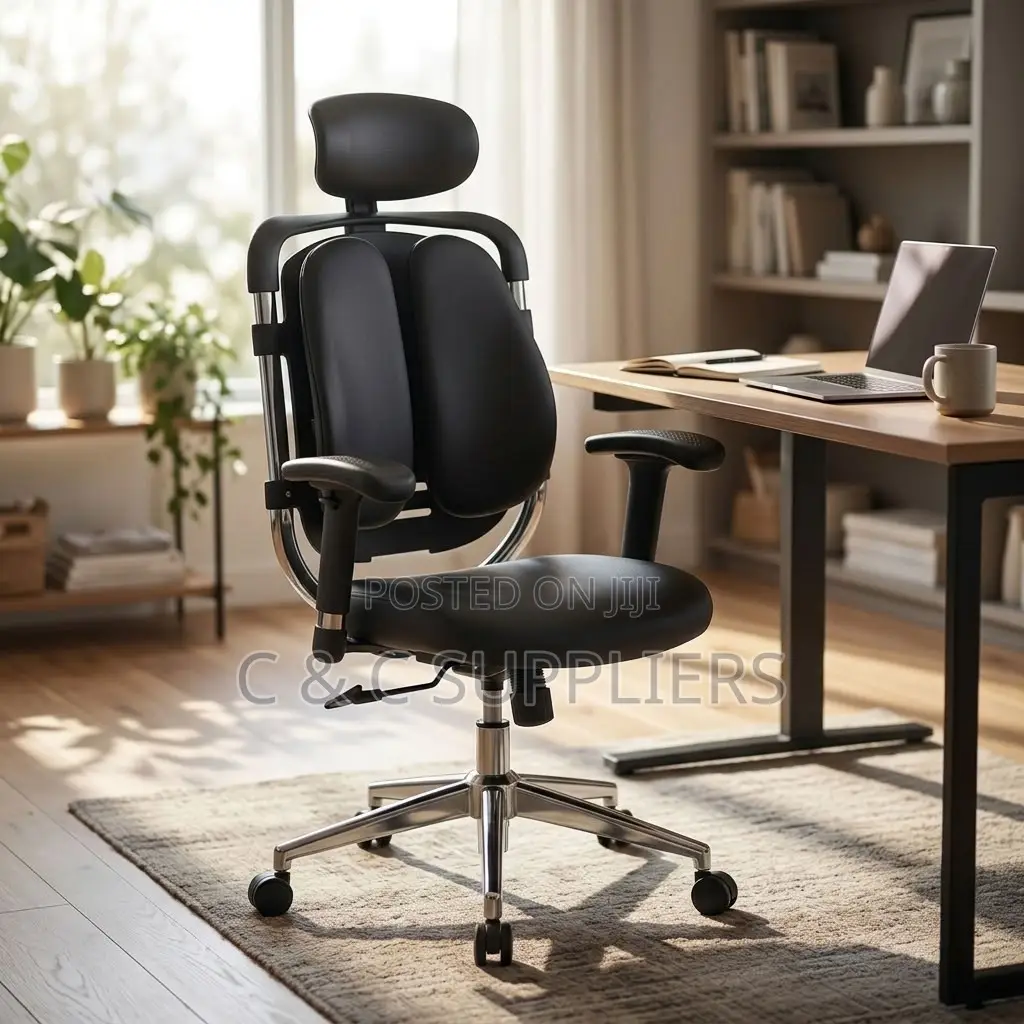 Dual Back Leather Adjustable Office Chair.