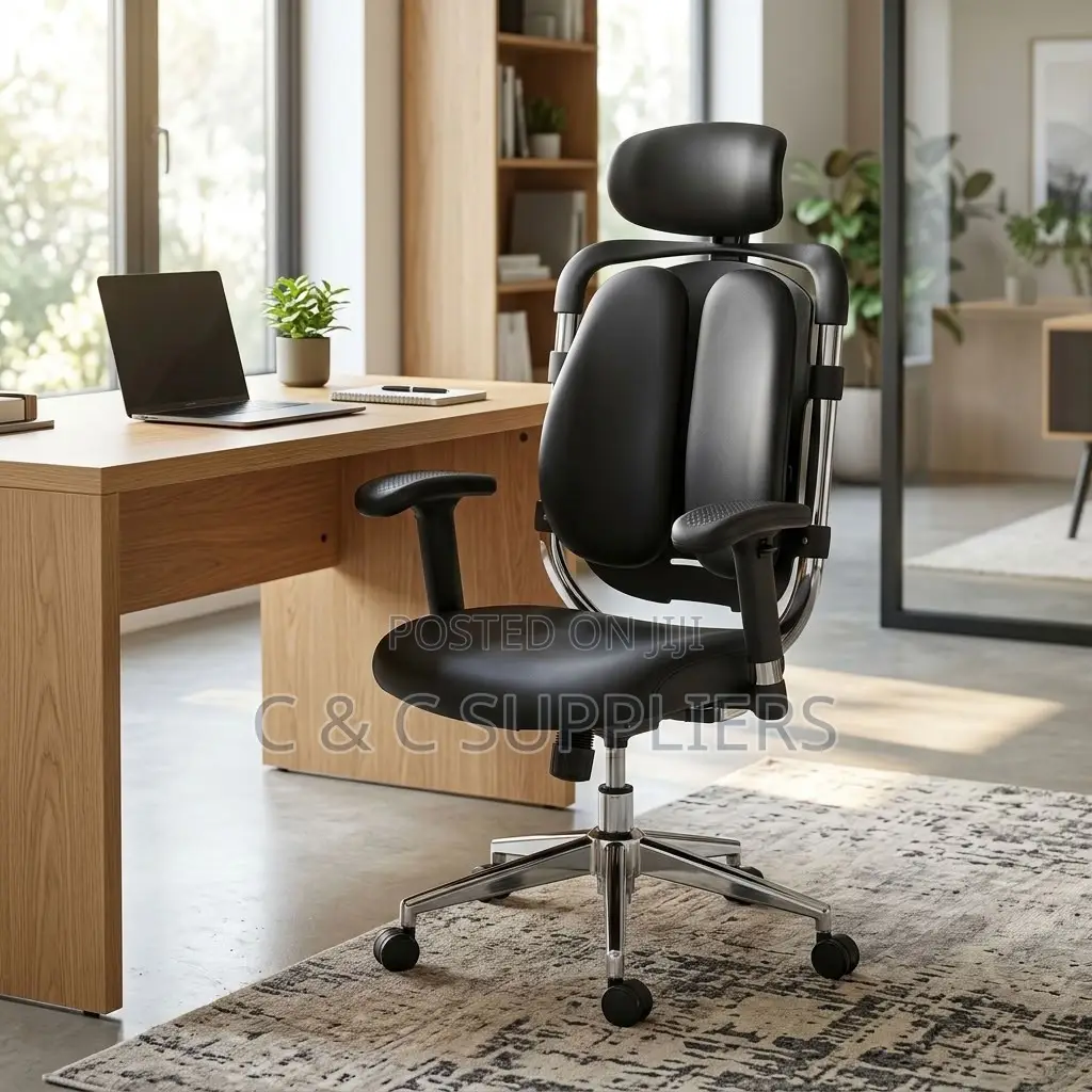 Dual Back Leather Adjustable Office Chair.