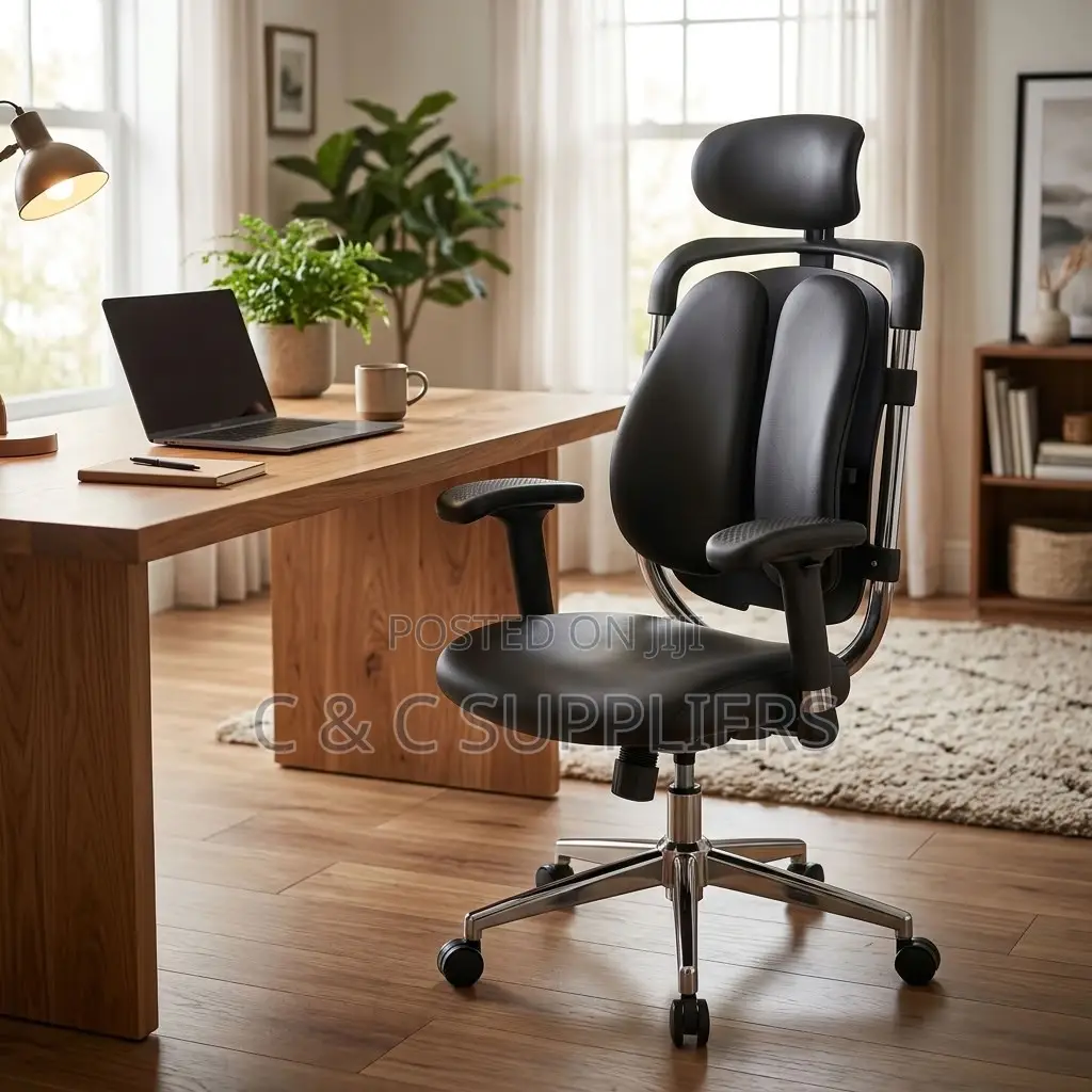 Dual Back Leather Adjustable Office Chair.