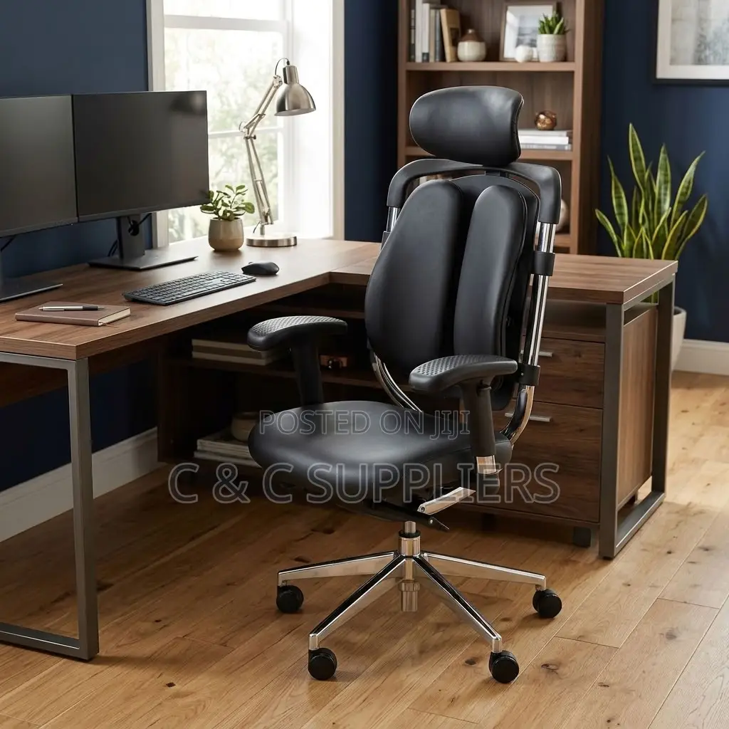 Dual Back Leather Adjustable Office Chair.