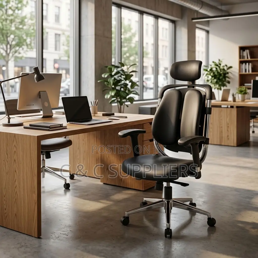 Dual Back Leather Adjustable Office Chair.