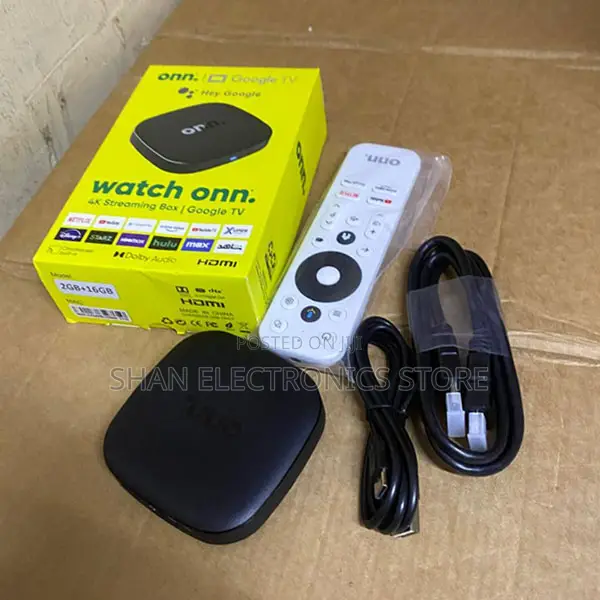 Google TV Interface ONN Streaming Box 2GB RAM 8GB Storage