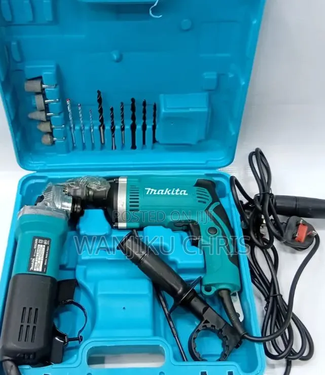 Heavy Duty Makita Combo Set With Angle Grinder and Drill