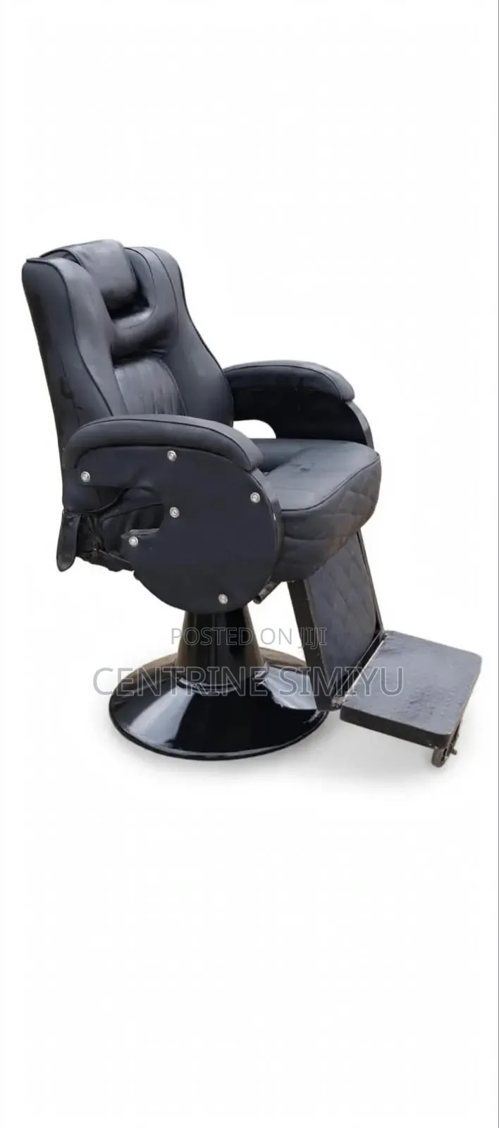 Premium Luxury Executive Black Barber Chair , Reclining 360°
