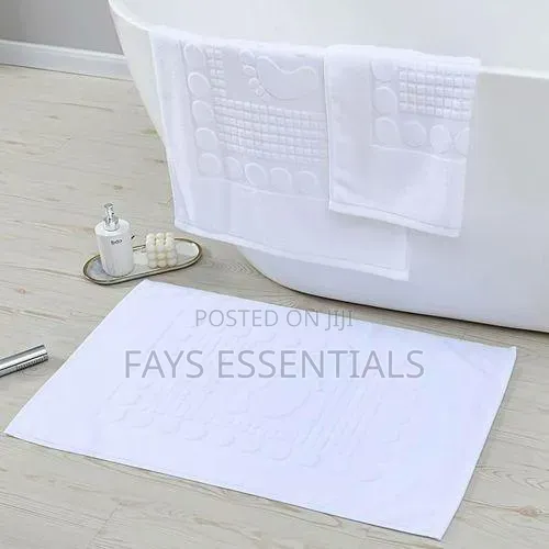 White Towel Bathroom Mat