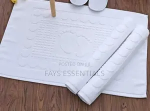 White Towel Bathroom Mat