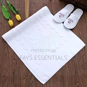 White Towel Bathroom Mat