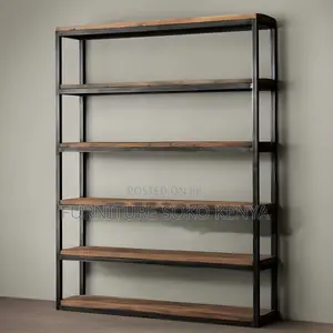Bookshelf : Industrial-Style 5-Tier Open Bookshelf