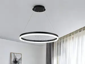 Modern Single Ring LED Pendant Ceiling Light Black
