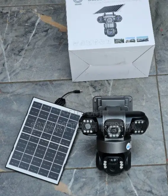 V380 Solar Powered 4G CCTV – Triple Lens Outdoor Security Camera