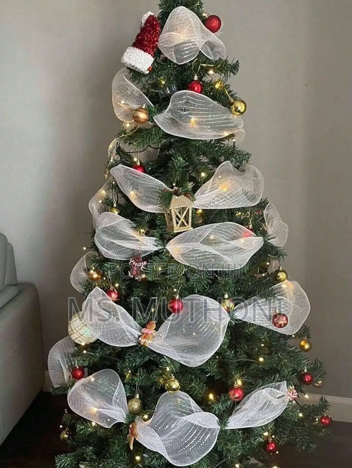 Holiday Ribbon Tree Decoration Tulle Mesh Roll Fabric