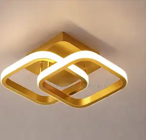 Gold Interlocking Square LED Ceiling Light Modern Design