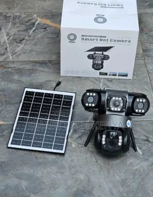 V380 Pro Triple Lens Solar CCTV Camera – 360° WiFi Outdoor Security