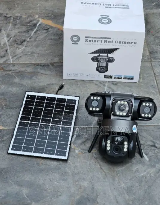 V380 Pro Triple Lens Solar CCTV Camera – 360° WiFi Outdoor Security