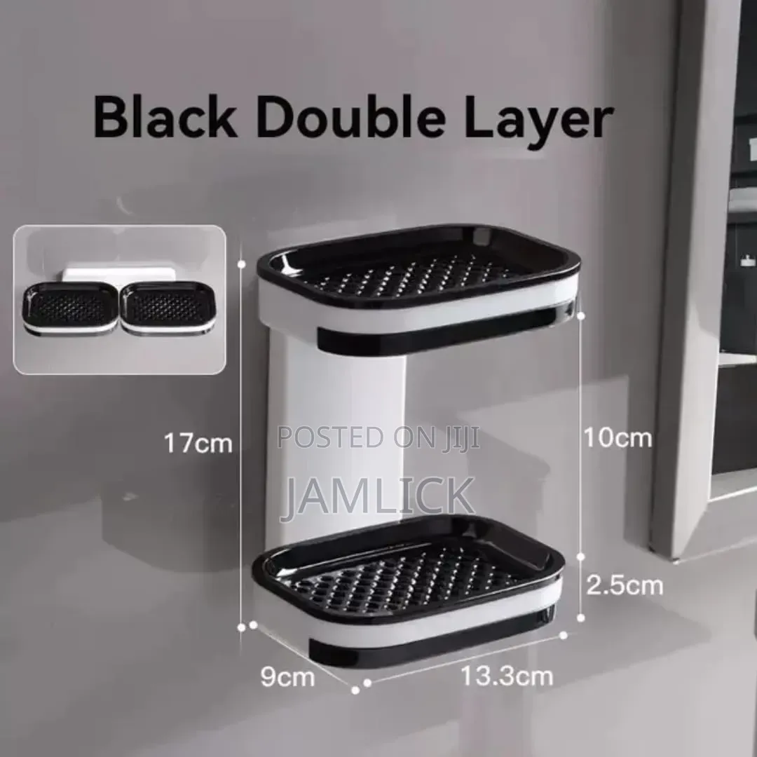 Black Double Soap Holder Bathroom Wall Mount Soap Dish – EL