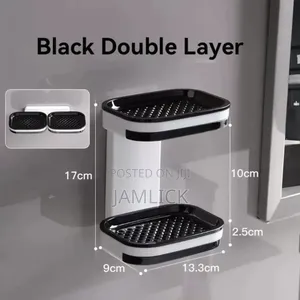 Black Double Soap Holder Bathroom Wall Mount Soap Dish – EL