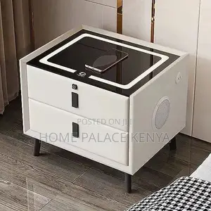 Night Stand; Bedside Table With Wireless Charger and Storage Drawers