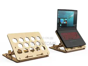 Ergonomic Wooden Laptop Stand | CNC Cut | Custom Designs Available