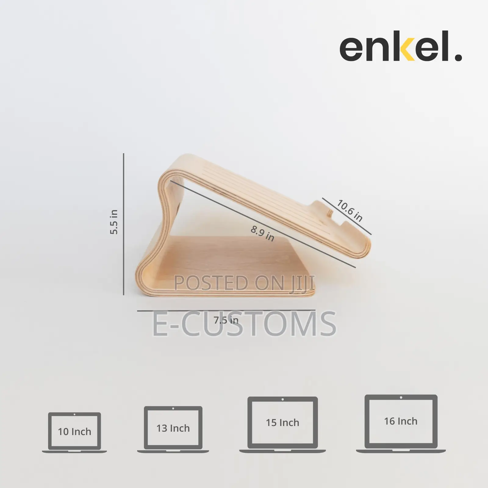 Ergonomic Wooden Laptop Stand | CNC Cut | Custom Designs Available
