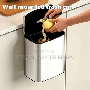 6L Trash Can Hanging Kitchen Garbage Bin Dust Bin Stainless Steel