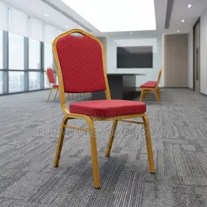 Event Chair : Red & Gold Stackable Banquet and Conference Chair