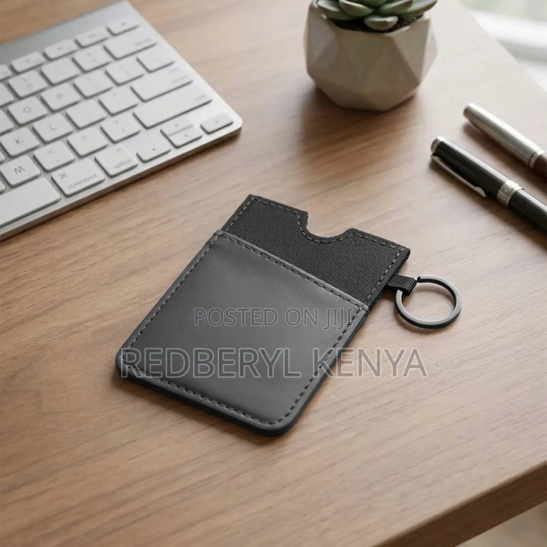 Vertical RFID Cardholder Wallet With Keyring - Carbon