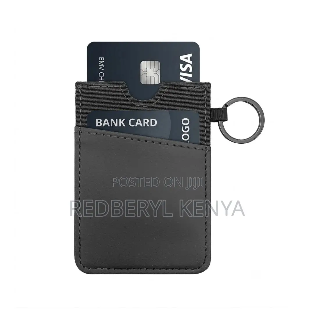 Vertical RFID Cardholder Wallet With Keyring - Carbon