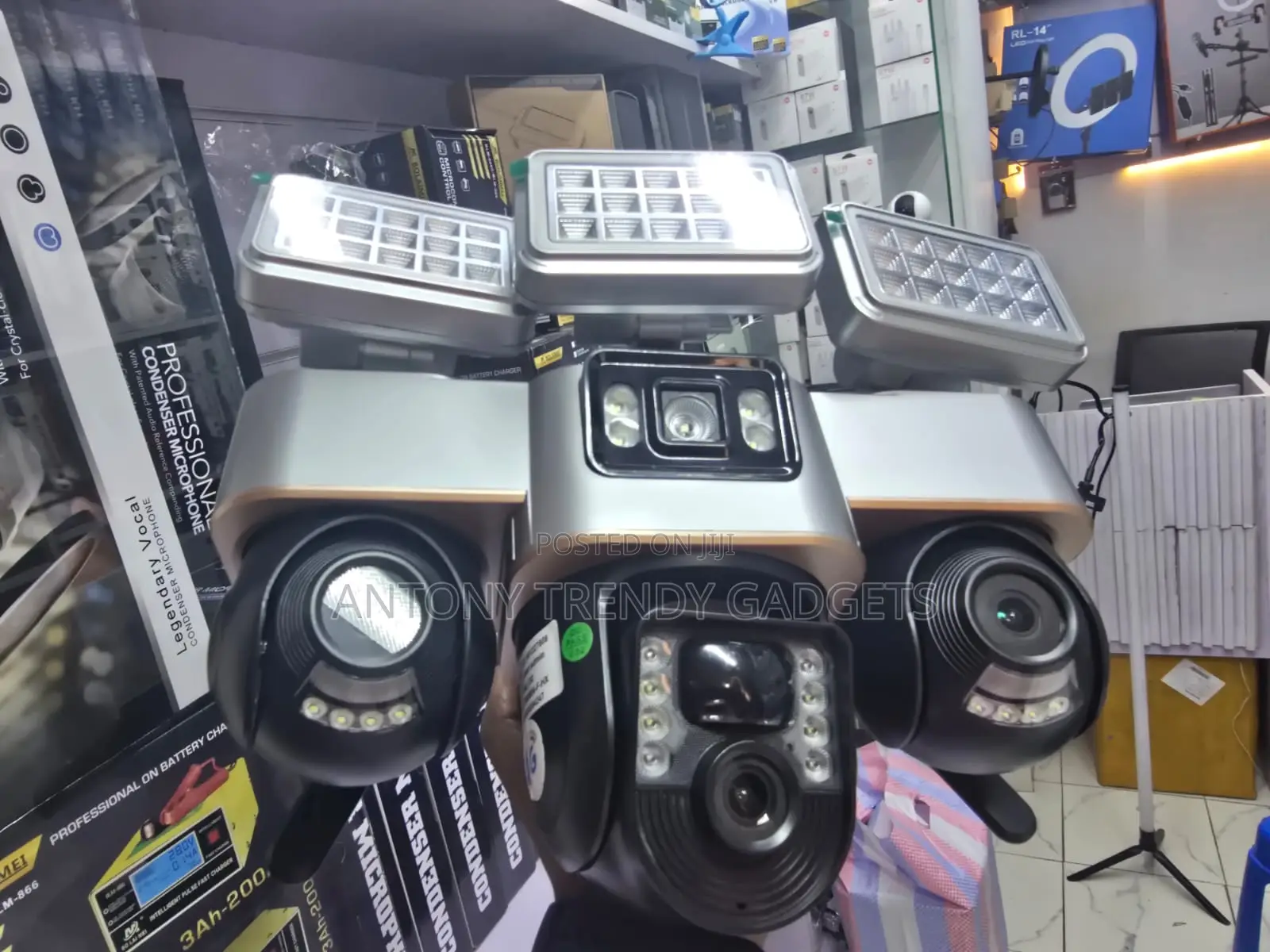 VTS30A Triple Lens Solar CCTV Camera With LED Street Light