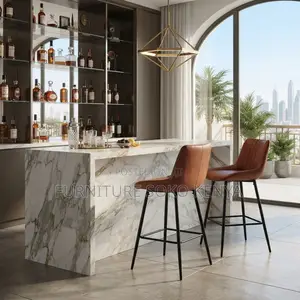 Barstools; Modern Non Adjustable Bar Stool With Backrest Footrest