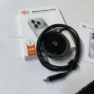 Q12 Portable Magnetic Phone Charger in Orange Black and White