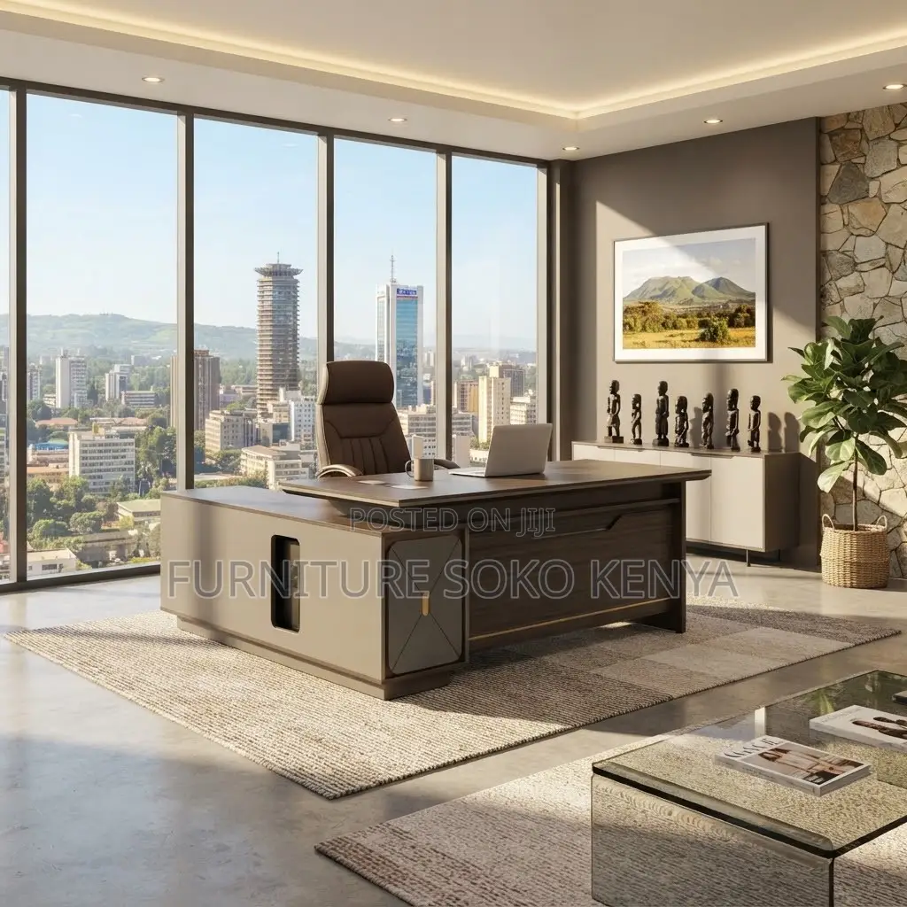 Executive Office Desk : 1800MM Executive L-Shaped Work Table