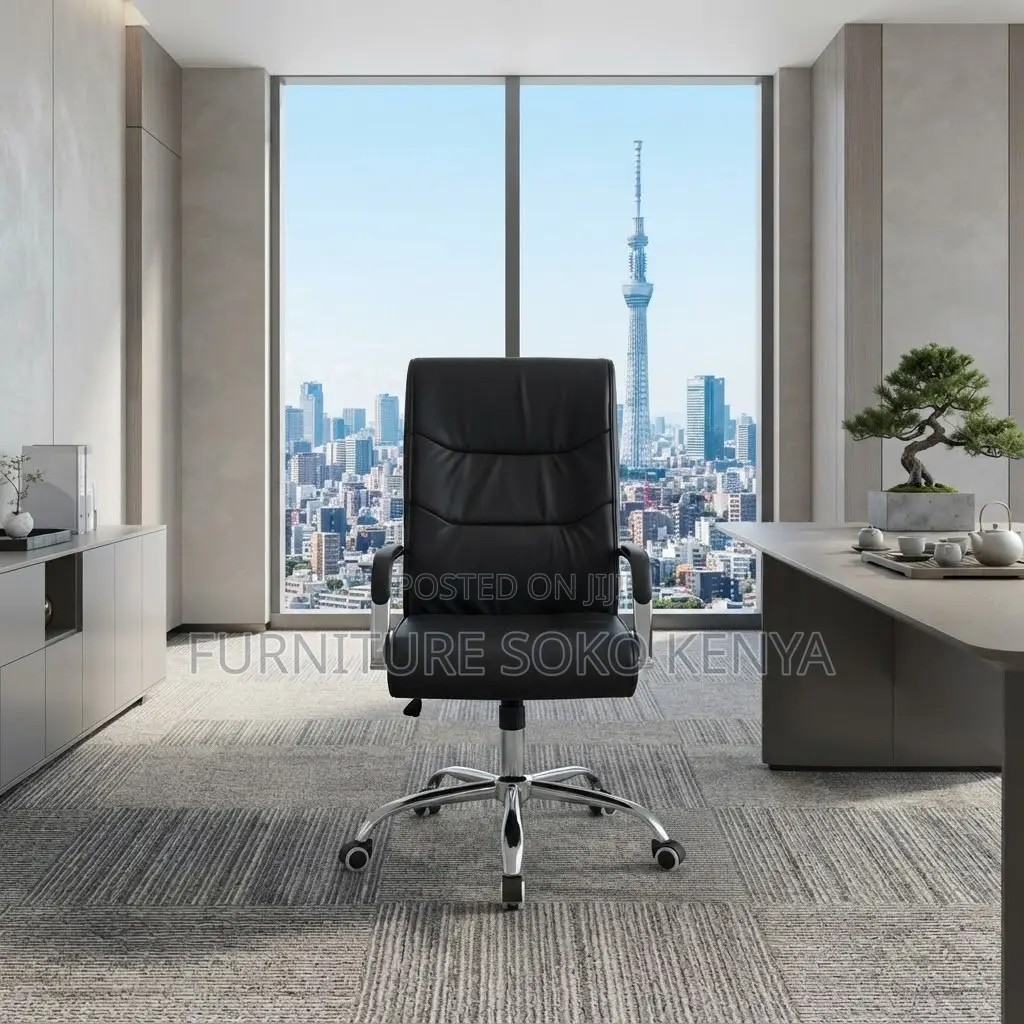 Office Chairs; Leather Visitors Office Adjustable High Chair