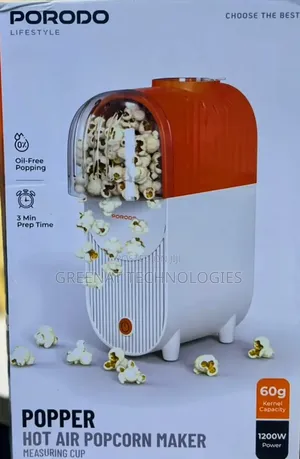 Porodo Lifestyle 
Popper Hot Air Popcorn Maker 1200Watts
