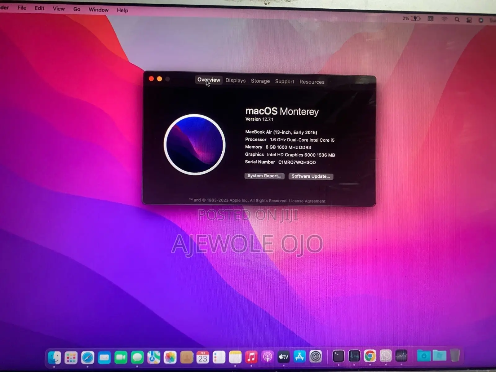 Laptop Apple MacBook Air 2015 8GB Intel Core i7 SSD 256GB