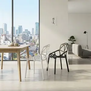 Home Chair: High Back Stackable Plastic Dining Chair