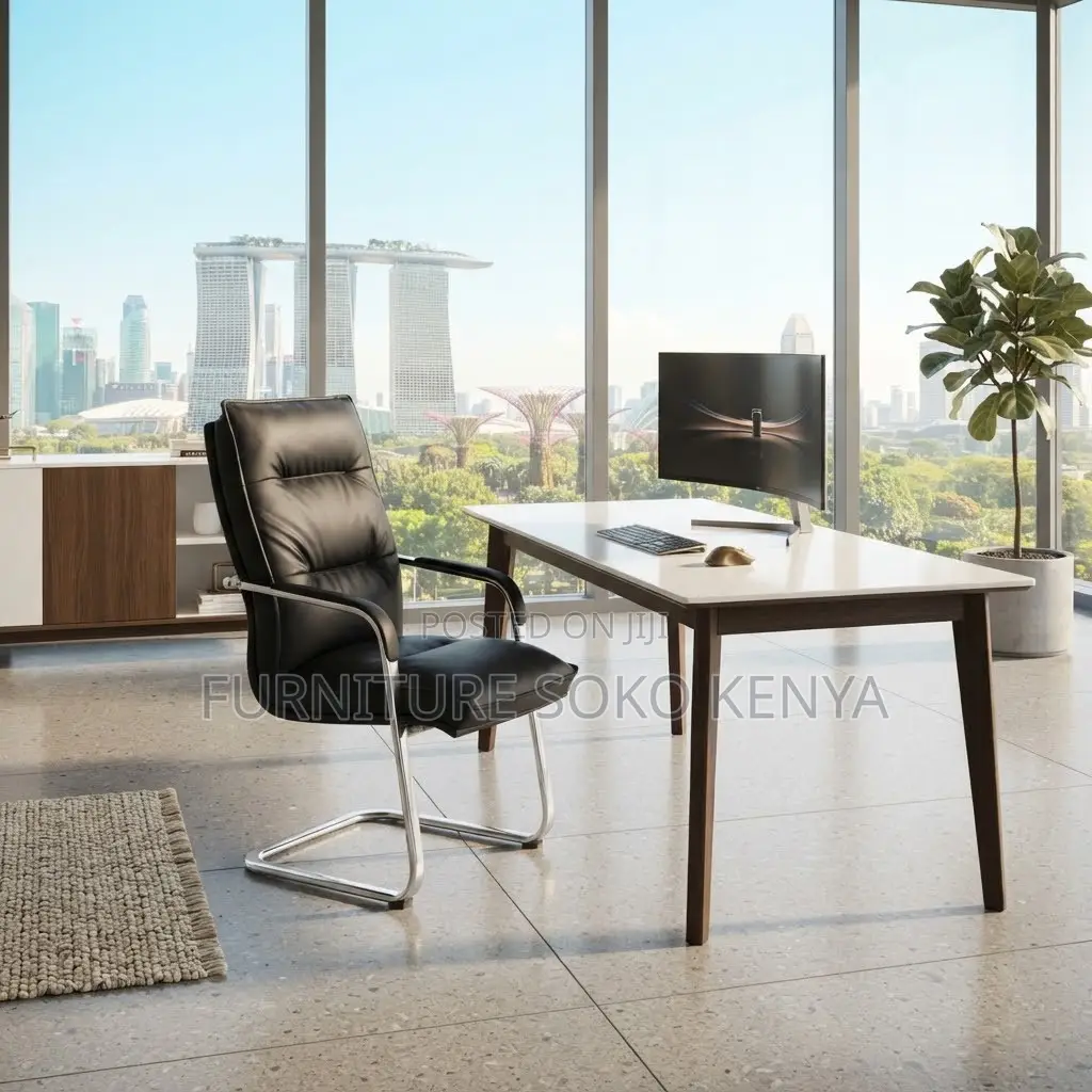 Executive Leather WaitingChair – Premium Comfortable Guest Office Seat