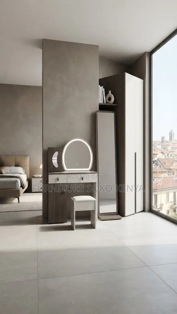 Dressers; Dressing Brown Elegant Vanity Dressing Table
