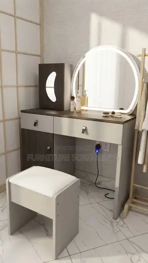 Dressers; Dressing Brown Elegant Vanity Dressing Table