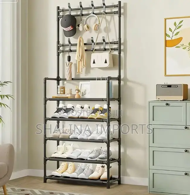 Big Size Multifunctional 5 Tier Executive Shoe, Hat and Coat Rack.