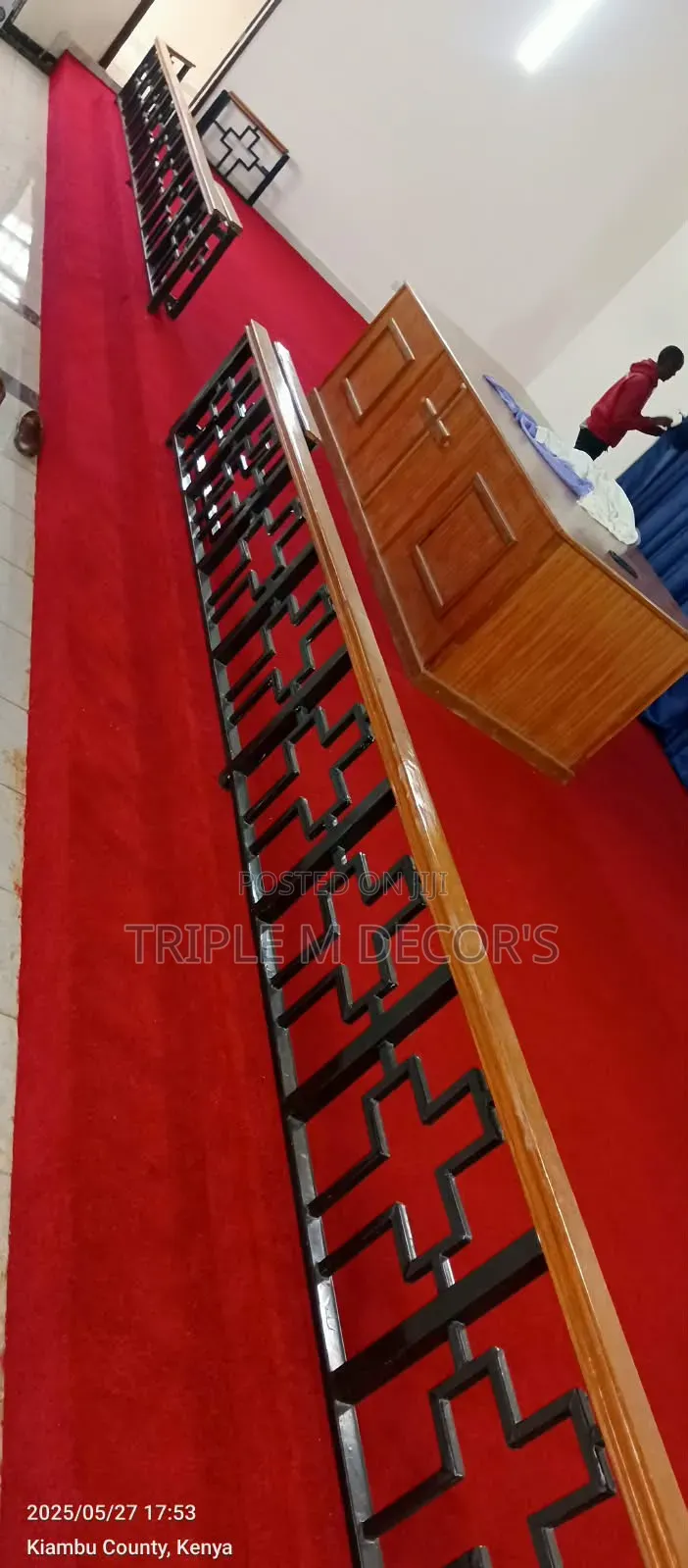 Durable 8mm Red USACarpet for Church Sanctuary