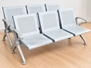 3 Seater Waiting Bench – Perforated Metal Office Seats