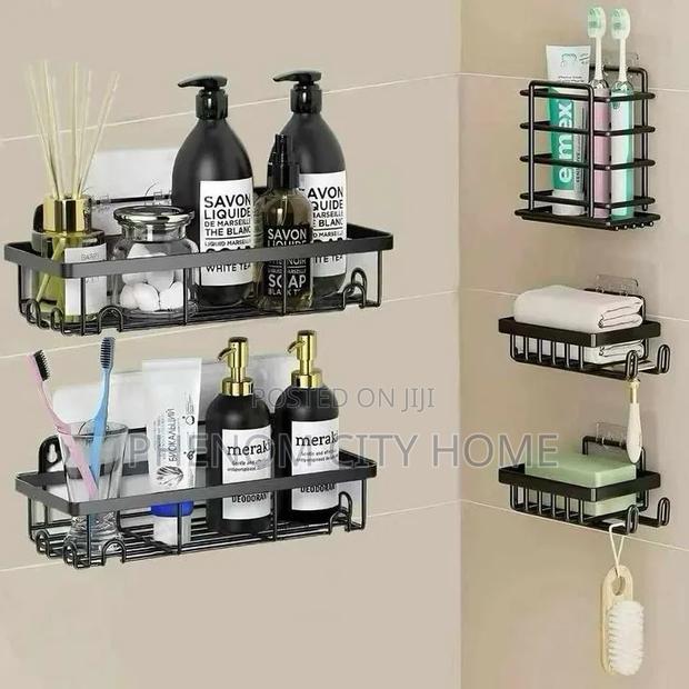 Patch Free 5pc Bathroom Organizers
