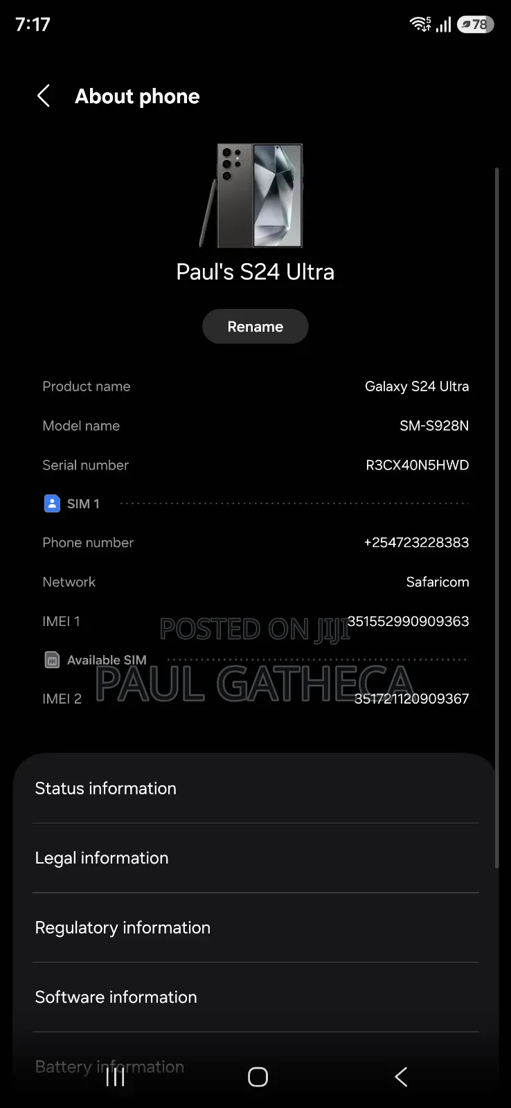 Samsung Galaxy S24 Ultra 256 GB Gray