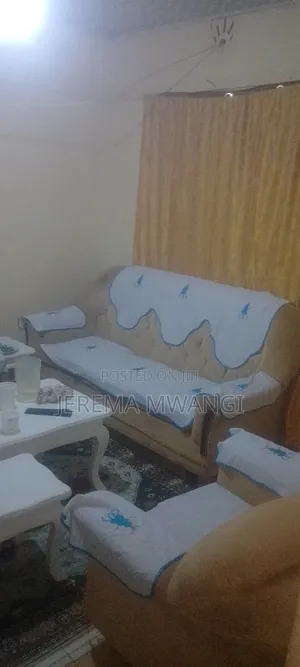 5 Seater Sofa+ 5ft White Mahogany Coffee Table