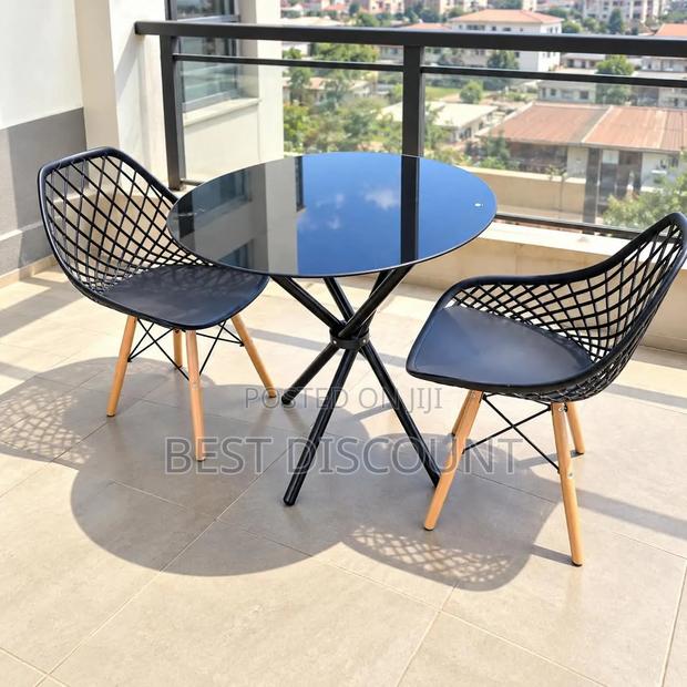 Round Glass Table and Chairs Set - main view