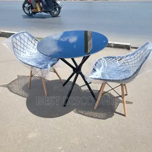 Round Glass Table and Chairs Set