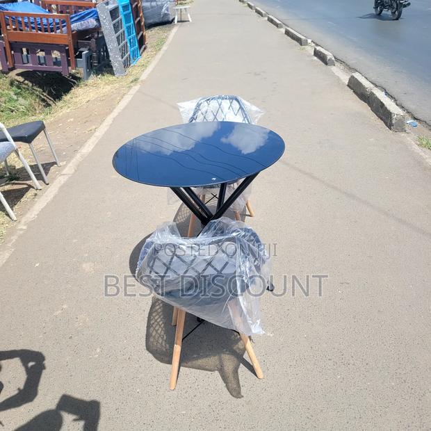 Round Glass Table and Chairs Set - thumbnail 3