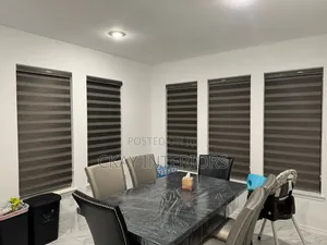 Beautiful View From Inside With Horizontal Blinds