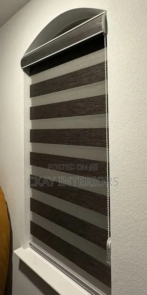 Beautiful View From Inside With Horizontal Blinds