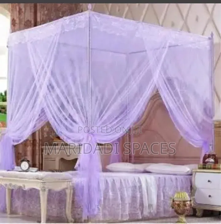 Washable and Reusable 4 Stand Mosquito Net With Complete Stand Rails